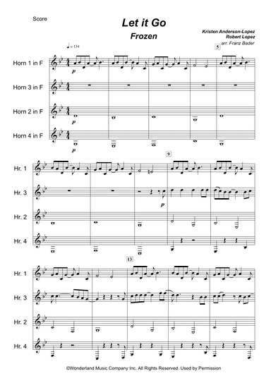 Let It Go (arr. Franz Bader moringa-music.com)