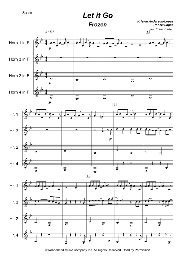 Let It Go (arr. Franz Bader moringa-music.com)