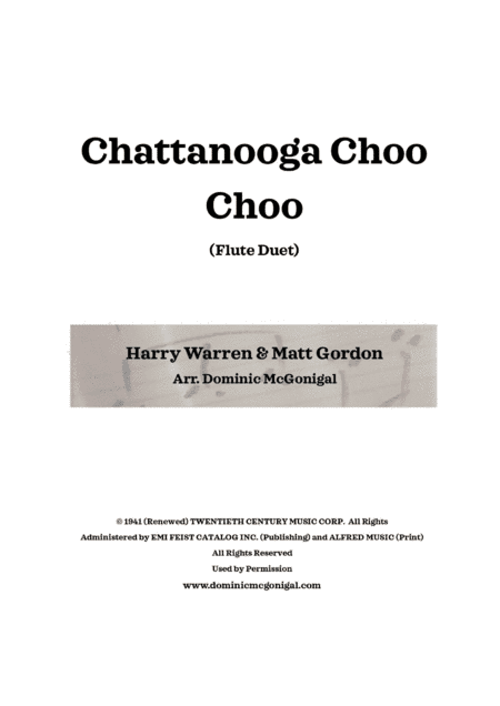 Chattanooga Choo Choo (arr. Dominic McGonigal)
