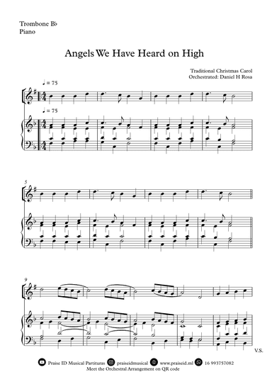 Angels We Have Heard on High  - Gloria in excelsi Deo - Easy Tenor Saxophone and Piano (arr. Daniel H Rosa)