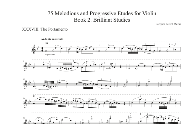 Mazas 75 Melodious & Progressive Etudes for Violin Book 2, No. 38 (arr. String Masters)