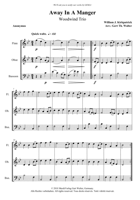 Away In A Manger (2nd. version) (arr. Gert Th. Walter)
