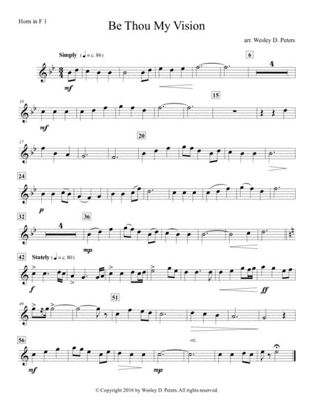 Be Thou My Vision (Horn Sextet) (arr. Wesley D. Peters)