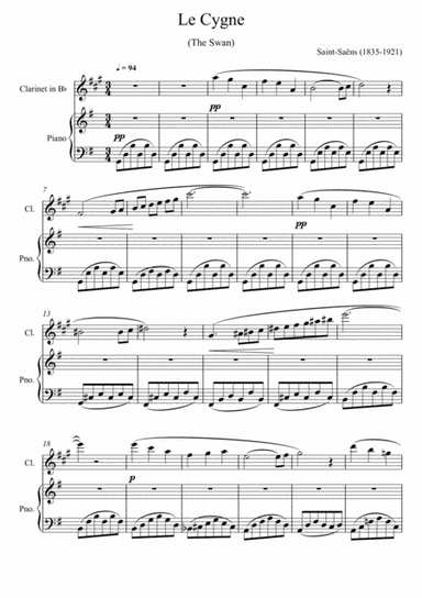 Camille Saint-Saëns - The Swan (Clarinet Solo) (arr. André Laitano)