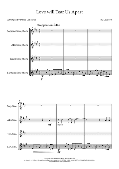 Love Will Tear Us Apart (arr. David Lancaster)