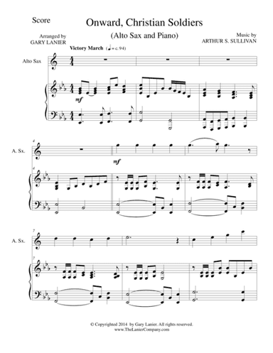 ONWARD, CHRISTIAN SOLDIERS (Alto Sax/Piano and Sax Part) (arr. Gary Lanier)