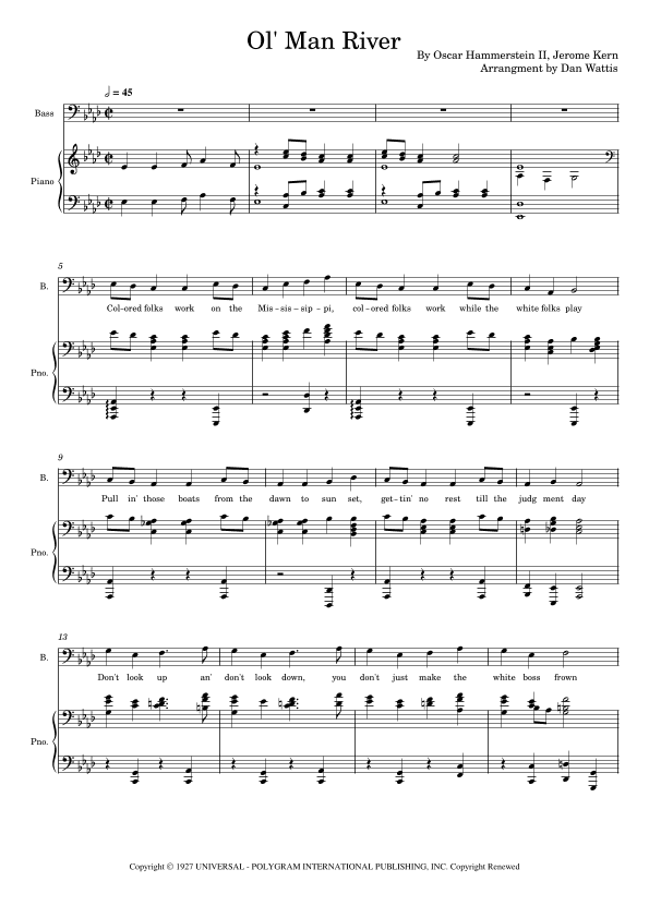 Ol' Man River (arr. Dan Wattis)