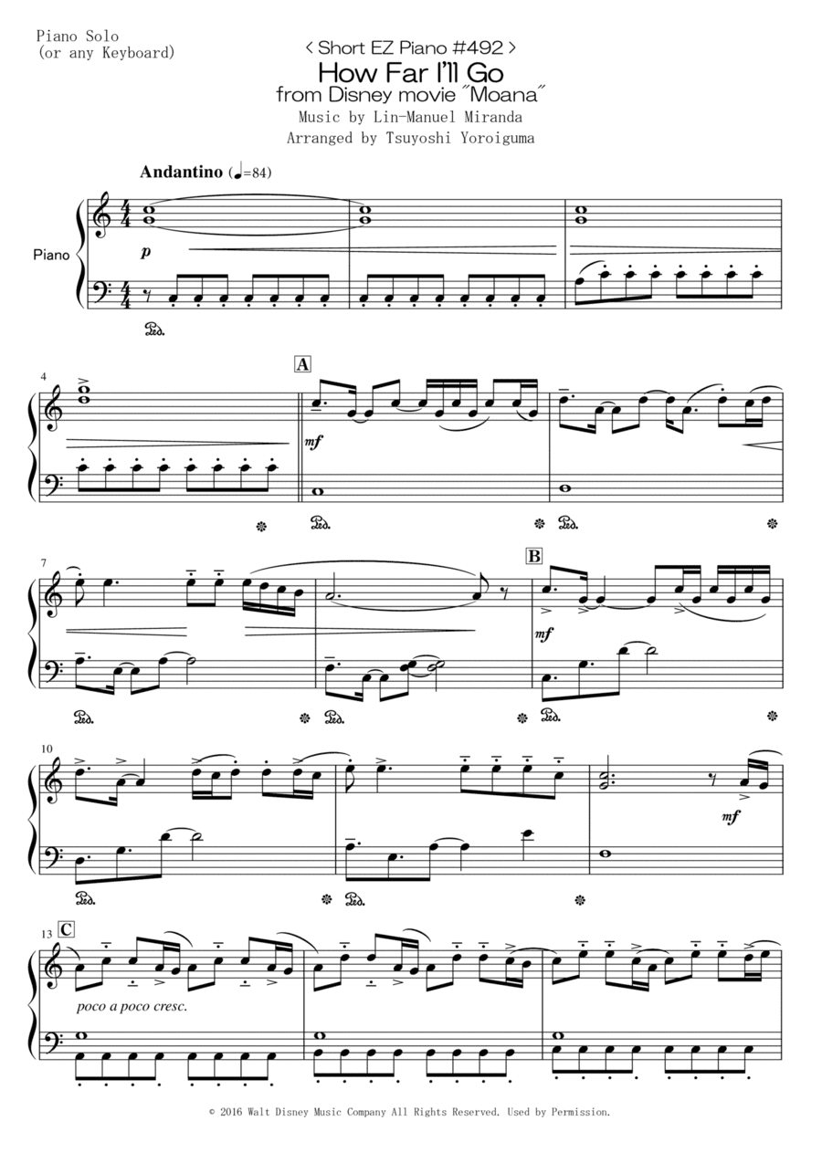 How Far I'll Go (arr. Tsuyoshi Yoroiguma)
