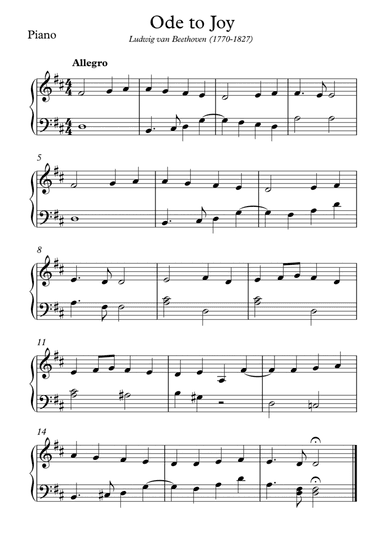 Ode to Joy - Beethoven (Piano Solo) (arr. Wesley S. SIlva)