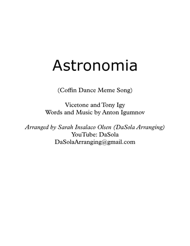 Astronomia (arr. DaSola Arranging)