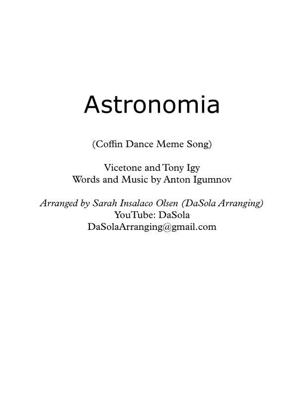 Astronomia (arr. DaSola Arranging)