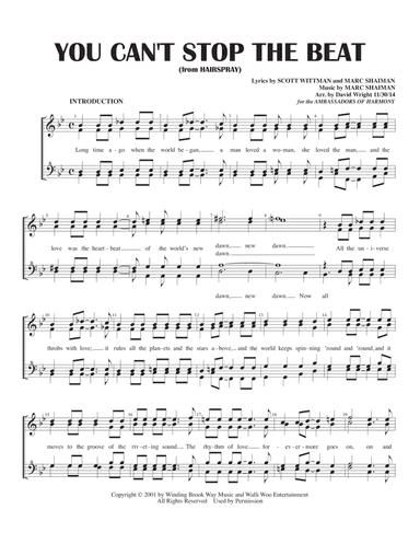You Can't Stop The Beat (arr. David Wright)