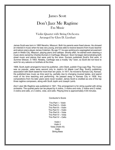 Don't Jazz Me Ragtime (arr. Glen D. Lienhart)