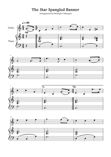 The Star-Spangled Banner (arr. Henrique F Mangoni)