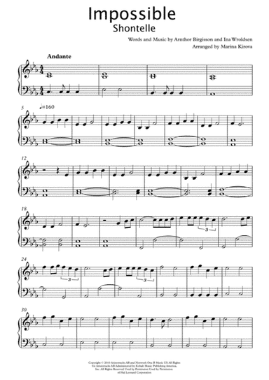 Impossible (arr. Arranged by Marina Kirova)
