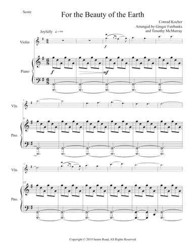 For the Beauty of the Earth (arr. Ginger Fairbanks and Timothy McMurray)
