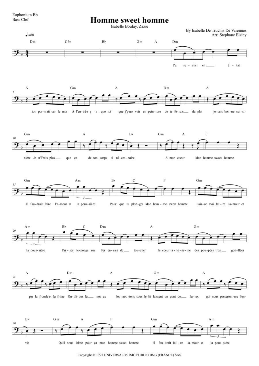 Homme Sweet Homme (arr. Stephane ELSINY)