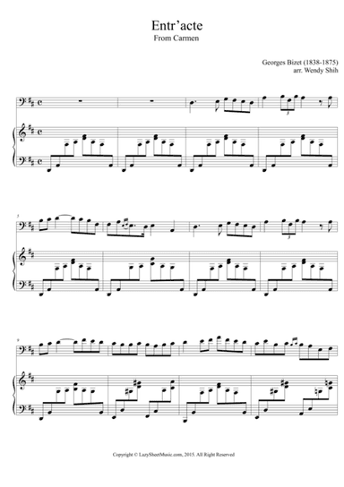 Entr'acte From "Carmen" Cello and Piano (arr. Wendy Shih)