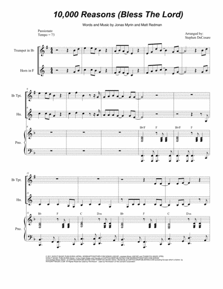 10,000 Reasons (Bless The Lord) (arr. Stephen DeCesare)