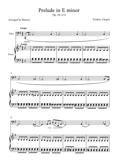 Prelude in E minor (Op. 28, n.4) - Tuba and Piano (arr. BTmusic)