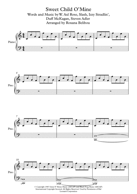 Sweet Child O' Mine (arr. Roxana Belibou)