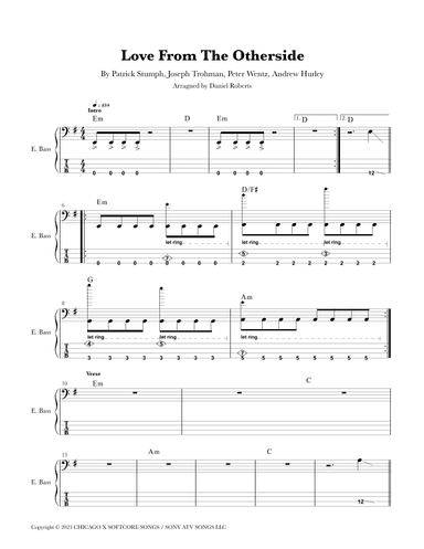 Love From The Otherside (arr. Daniel Roberts)