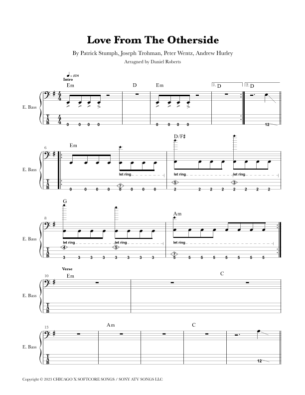 Love From The Otherside (arr. Daniel Roberts)