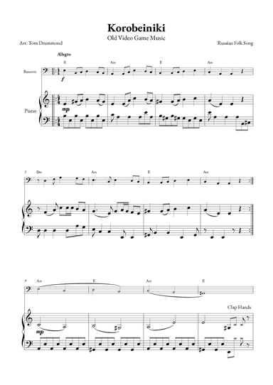 Korobeiniki (arr. Tom Drummond)