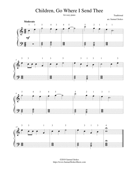 Children, Go Where I Send Thee (One for the Little Bitty Baby) - for easy piano (arr. Samuel Stokes)