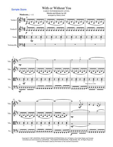 With Or Without You (arr. Sherry Lewis)