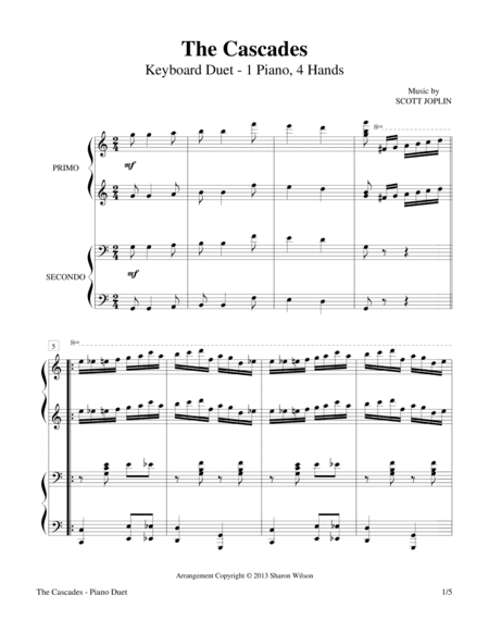 The Cascades (1 Piano, 4 Hands Duet) (arr. Sharon Wilson)