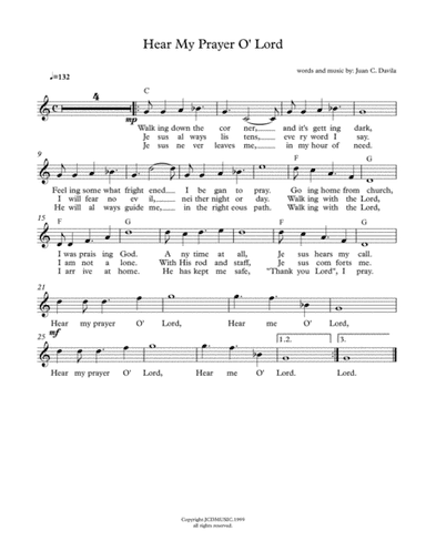 Hear My Prayer O' Lord