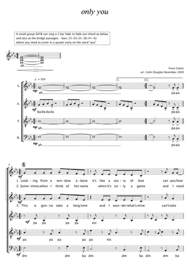 Only You (arr. Colin Douglas)