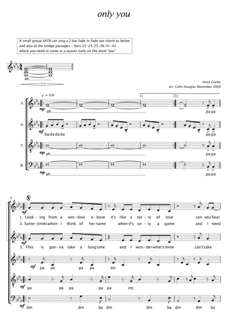 Only You (arr. Colin Douglas)