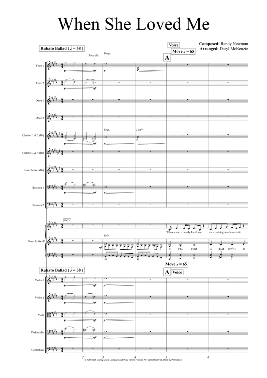 When She Loved Me (arr. Daryl McKenzie)