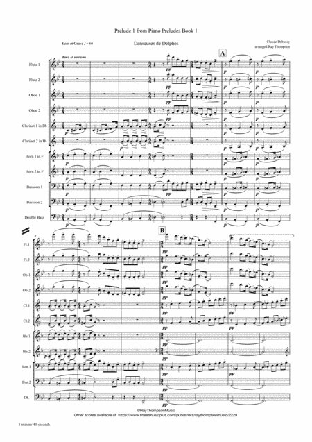 Debussy: Piano Preludes Bk.1 No.1"Danseuses de Delphes" - symphonic wind (arr. Ray Thompson)