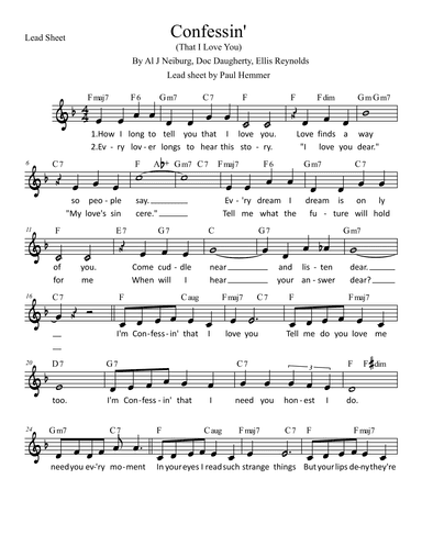 Confessin' (that I Love You) (arr. Paul Hemmer)