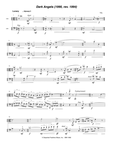 Dark Angels (1990, rev. 1994) for viola and cello
