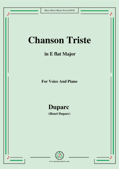 Duparc-Chanson Triste in E flat Major (arr. MSM)
