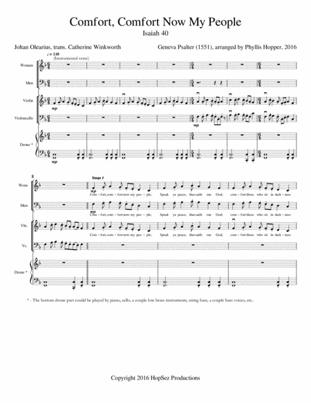 Comfort, Comfort Now My People - vocal (arr. Phyllis Hopper)
