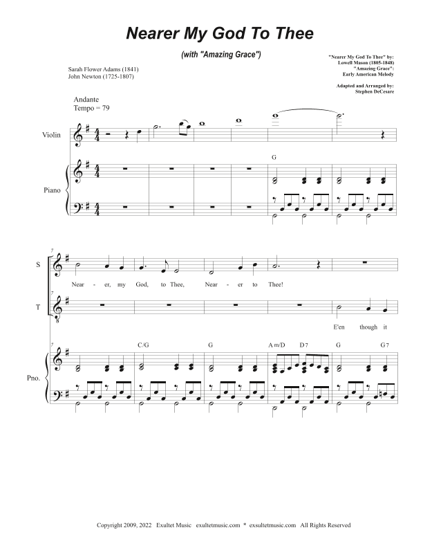 Nearer My God To Thee (with "Amazing Grace") (Duet for Soprano and Tenor solo) (arr. Stephen DeCesare)