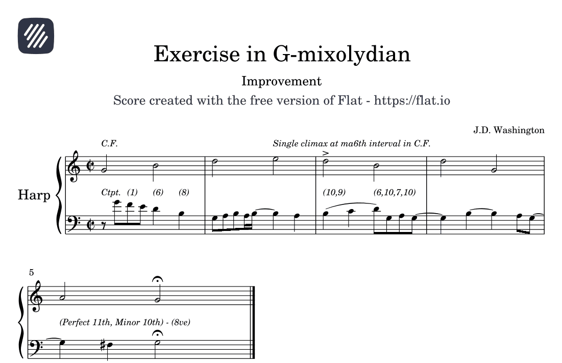 Excercise in G-mixolydian-Improvement