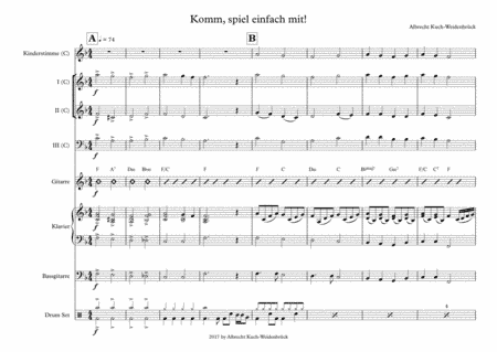 Come on, just play along - Popballad with easy part for kids - Komm spiel einfach mit! - mit sehr ei