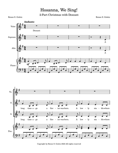 Hosanna, We Sing!