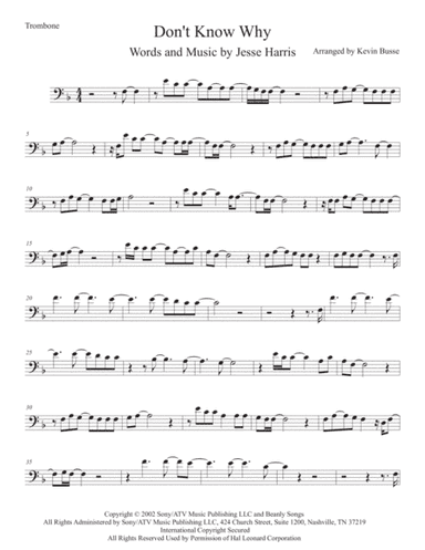 Don't Know Why (arr. Kevin Busse)