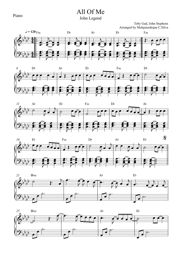 All Of Me (arr. Melquisedeque C.Silva)