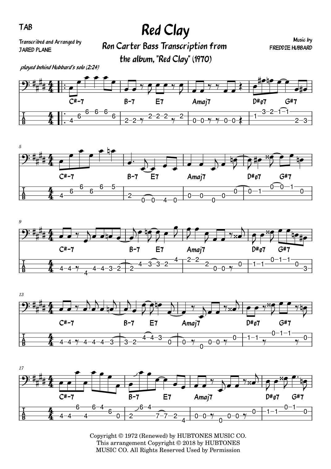Red Clay (arr. Jared Plane)
