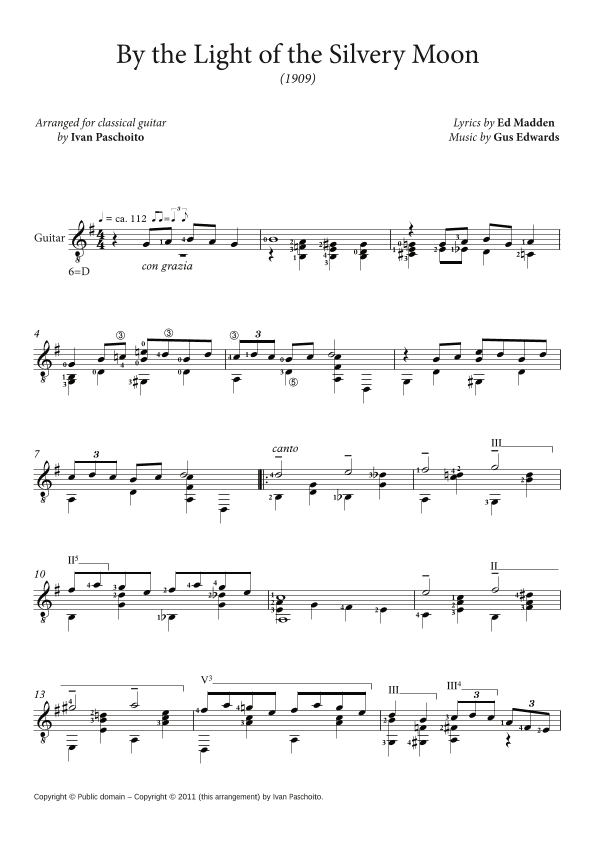 By the Light of the Silvery Moon (arr. Ivan Paschoito)