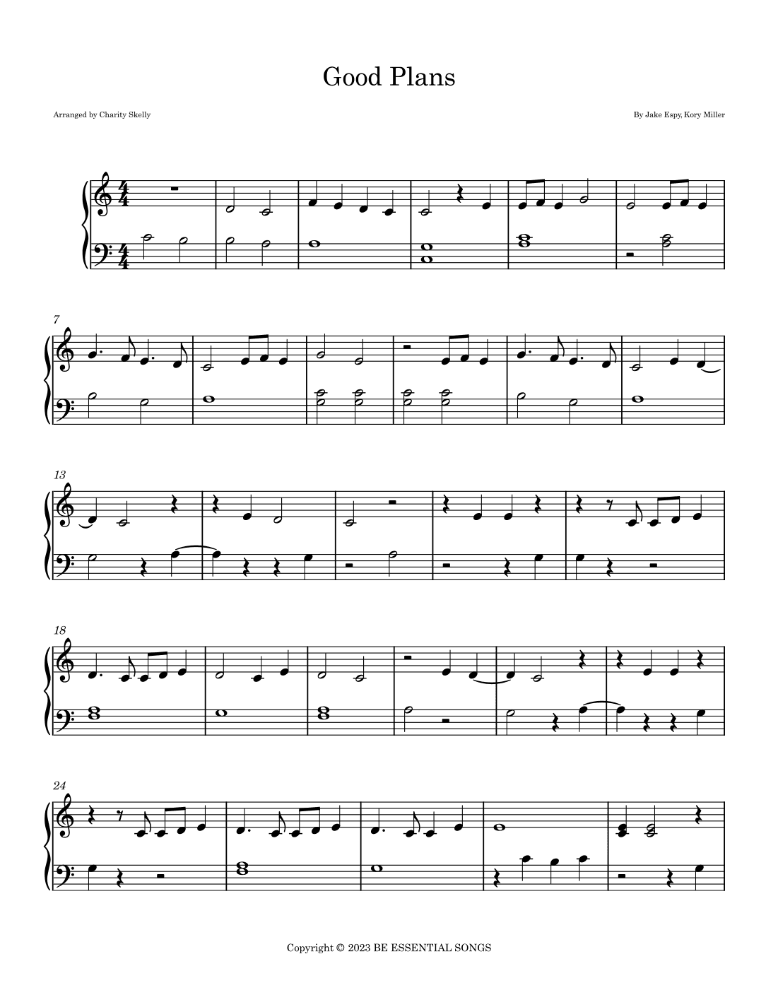 Good Plans (arr. Charity Skelly)