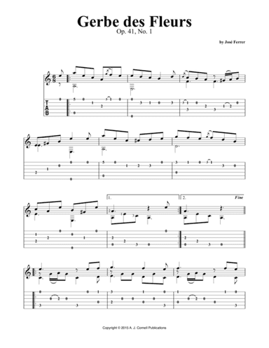 Gerbe des Fleurs, Op. 41, No. 1 (arr. A. J. Cornell Publications)